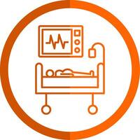 Medical Treatment Line Orange Circle Icon vector