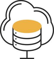 Cloud Server Skined Filled Icon vector