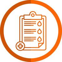 Medical Test Line Orange Circle Icon vector