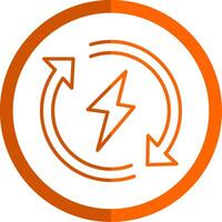 renovable energía línea naranja circulo icono vector