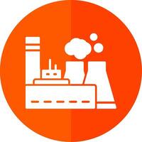 Power Station Glyph Red Circle Icon vector