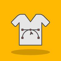 Shirt Design Filled Shadow Icon vector