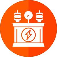 Power Transformer Glyph Red Circle Icon vector