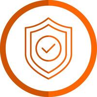 proteccion línea naranja circulo icono vector