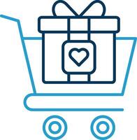 Shopping Cart Line Blue Two Color Icon vector