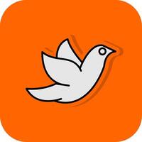 Dove Filled Orange background Icon vector