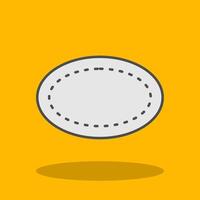 Oval Filled Shadow Icon vector