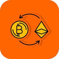 Ethereum Filled Orange background Icon vector