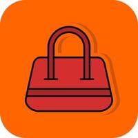 Purse Filled Orange background Icon vector