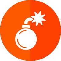 Bomb Glyph Red Circle Icon vector