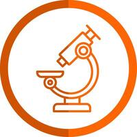 microscopio línea naranja circulo icono vector