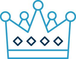 Crown Line Blue Two Color Icon vector