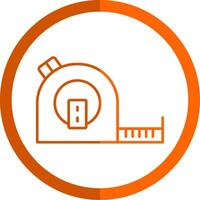 Tape Measure Line Orange Circle Icon vector