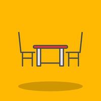 Dining Table Filled Shadow Icon vector