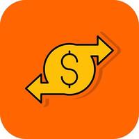 Money Transfer Filled Orange background Icon vector