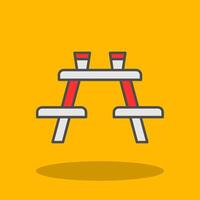 Picnic Table Filled Shadow Icon vector