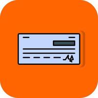 banco cheque lleno naranja antecedentes icono vector