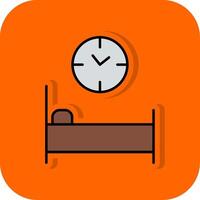 Bed Time Filled Orange background Icon vector