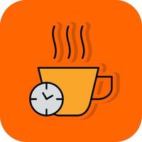 Break Time Filled Orange background Icon vector