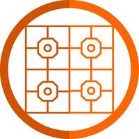 Floor Tiles Line Orange Circle Icon vector