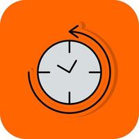 Anti Clockwise Filled Orange background Icon vector