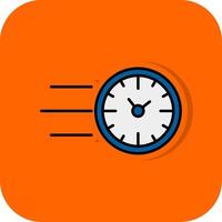 Fast Time Filled Orange background Icon vector