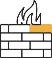 Firewall Skined Filled Icon vector