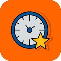 favorito hora lleno naranja antecedentes icono vector