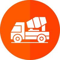 Concrete Mixer Glyph Red Circle Icon vector