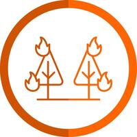 Wildfire Line Orange Circle Icon vector