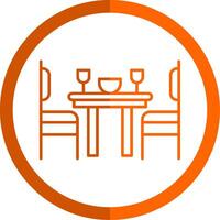 Dining Room Line Orange Circle Icon vector