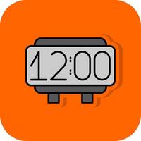 Digital Clock Filled Orange background Icon vector