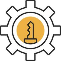 Gear Skined Filled Icon vector