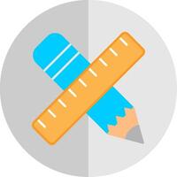 Pencil And Ruler Flat Scale Icon vector