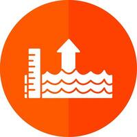 Sea Level Rise Glyph Red Circle Icon vector