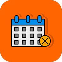 Cancel Event Filled Orange background Icon vector