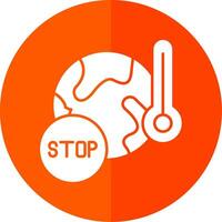 Stop Global Warming Glyph Red Circle Icon vector