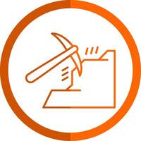 Mining Line Orange Circle Icon vector