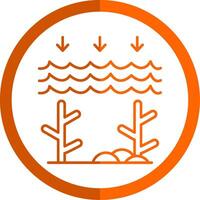 Oceano acidez línea naranja circulo icono vector
