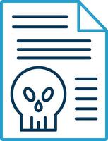 Document Line Blue Two Color Icon vector