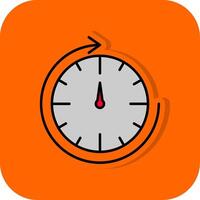 redondo reloj lleno naranja antecedentes icono vector