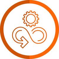 Responsible Consumption Line Orange Circle Icon vector