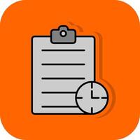 Waiting List Filled Orange background Icon vector