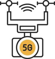 Smart Drone Skined Filled Icon vector