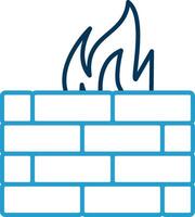 Firewall Line Blue Two Color Icon vector