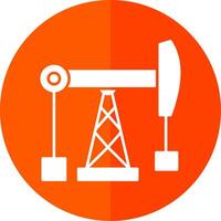 Fossil Fuel Glyph Red Circle Icon vector