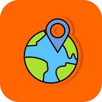 Location Pin Filled Orange background Icon vector