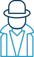 Hacker Line Blue Two Color Icon vector