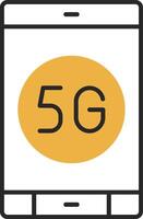 5g Skined Filled Icon vector