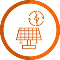 renovable energía línea naranja circulo icono vector